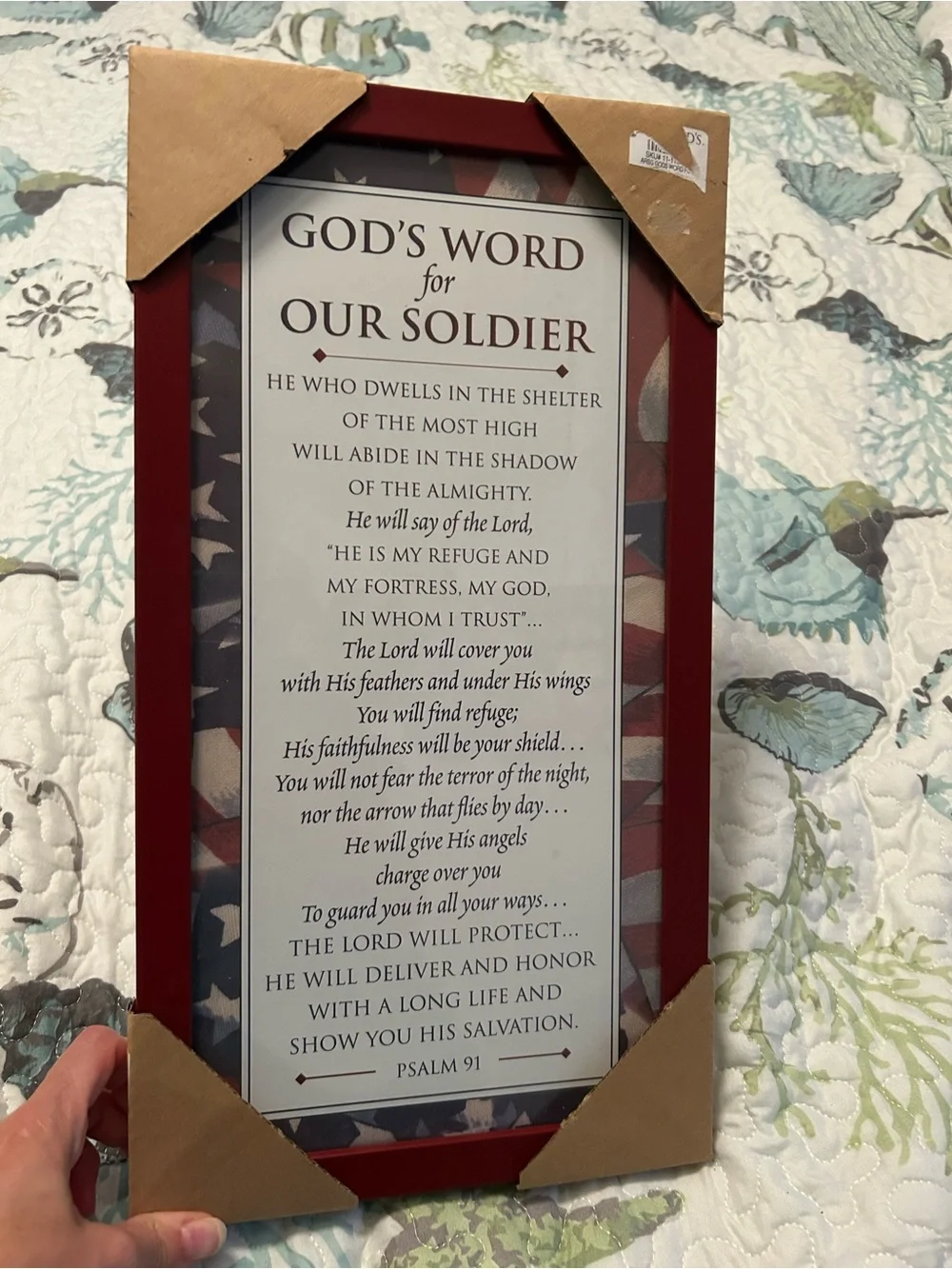 Kirklands Patriotic Psalm Wall Art - Red Frame